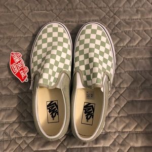 Vans Classic Slip-On (Checkerboard) Desert Sage